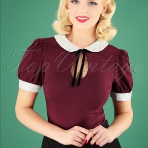 Collectif Clothing 40s Khloe Top Red